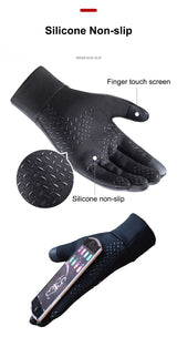 Windproof and Waterproof Outdoor Gloves Touch Screen Thumb and Index Finger Fingertips Warm Gloves for Running Cycling