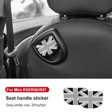 Leather Car Rear Seat Back Handle Decal Cover Protective Sticker For Mini Cooper R56 R55 F56 F57 Interior Decorative Accessories