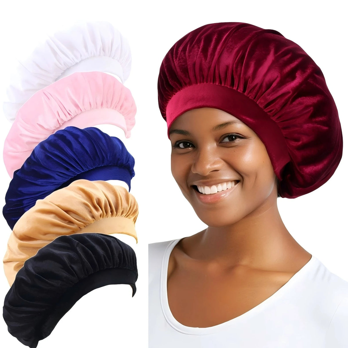 New velvet high elastic wide-brimmed nightcap flannel round hat chemotherapy hat scarf hat