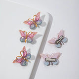 5PCS Sweet Macarons Gradient Color Cute Butterfly Kids Hairpins Children Headwear Princess Barrette Girls Hair Accessories