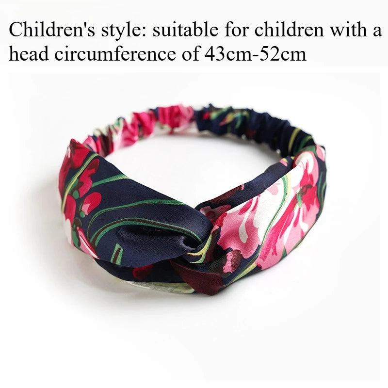 European and American silk elastic elastic cross headband, stylish, simple and versatile headband for parents and children