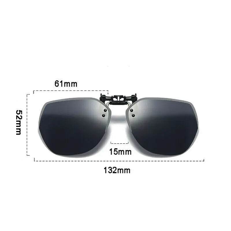 Oversized Polarized Clip-on Sunglasses Men Frameless Filter UV400 Protection Polygon Eyewear Clip Lens Sun Glasses