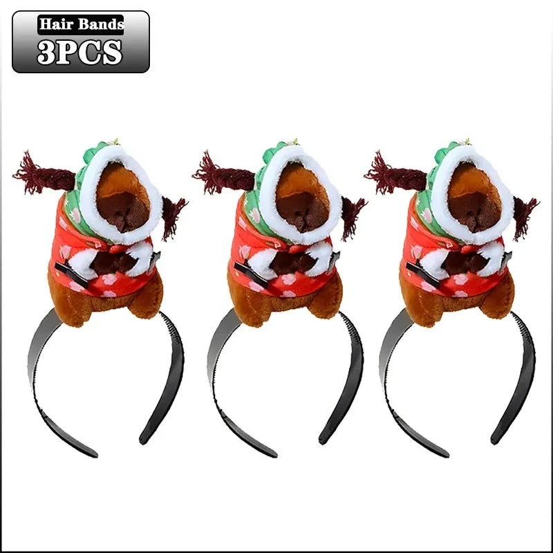 5PCS Headband Cartoon Mouse Hairband New Cartoon Plush Doll Headband French Wide-brim Hairpin Photo Headwear Creative Girl Gift