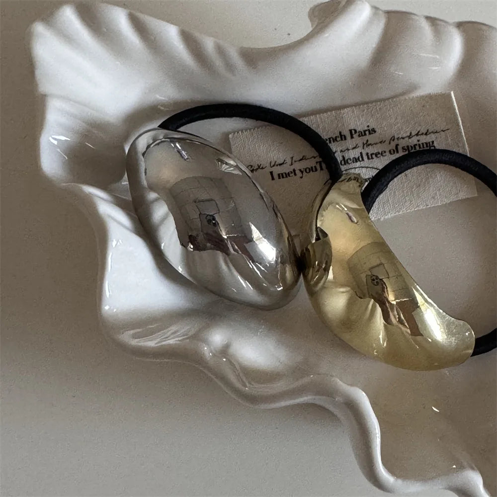 irregular and minimalist curved elastic hairrope retro fashion and personality head rope temperament and versatile rubber band
