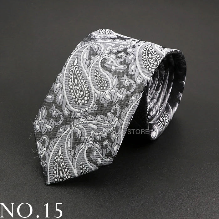 New Design Wedding Men Tie Grey Brown Green Paisley Flower Neckties Men Business Dropshipping Groom Collar Accessories Gift