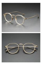 2025 New INS Men's Ultra Light Pure Titanium Glasses Frame Fashion Trend Women's Anti Blue Light Glasses Polygonal Prescription