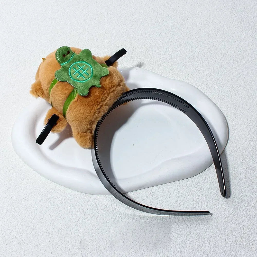 Headband Cartoon Funny Capybara Hair Hoop Summer Women's Cute Face Wash Headband Funny Plush Hair Band Hair Accessories