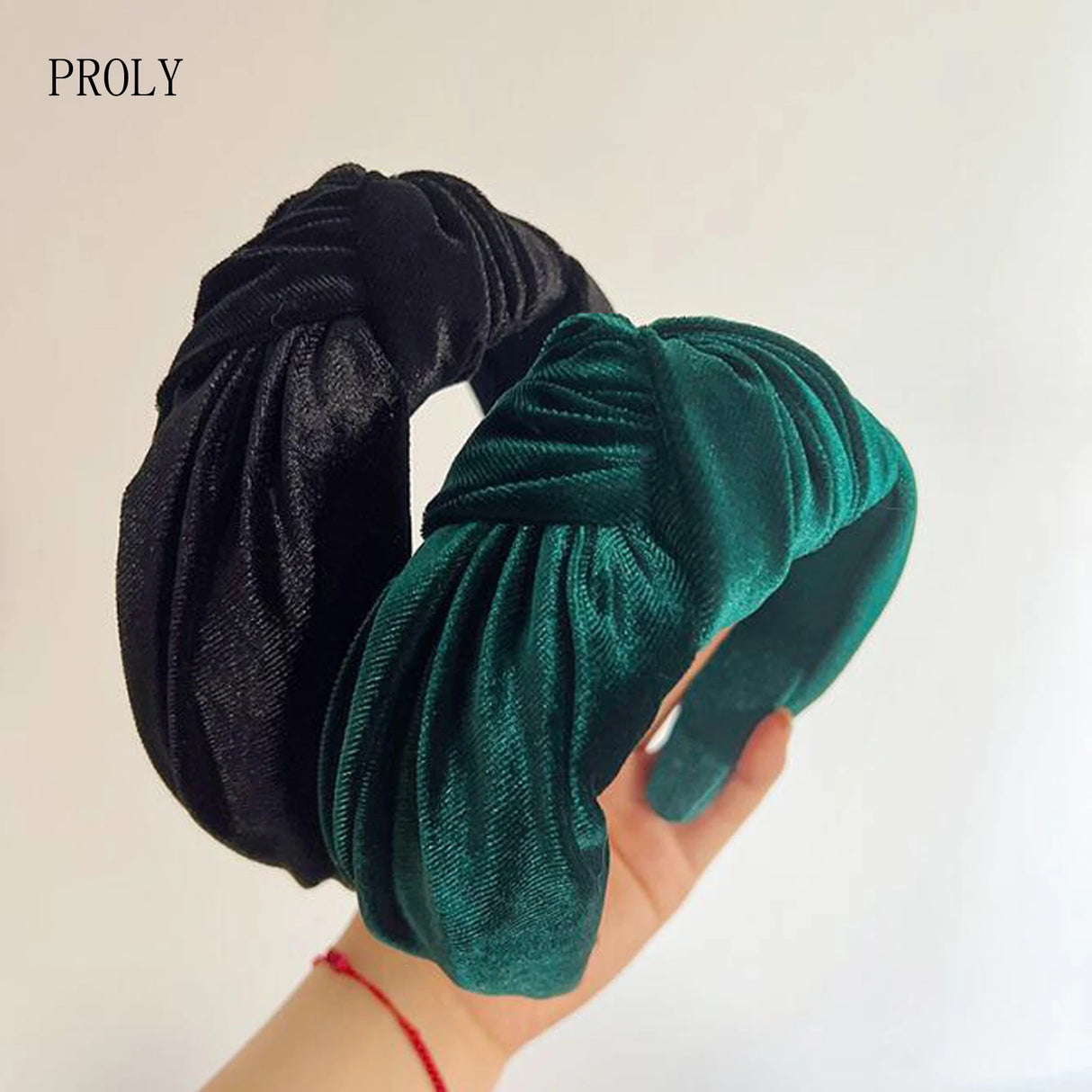 PROLY New Fashion Hairband For Women Solid Color Wide Side Headband Warm Canary Velvet Turban Winter Hair Accessories Wholesale