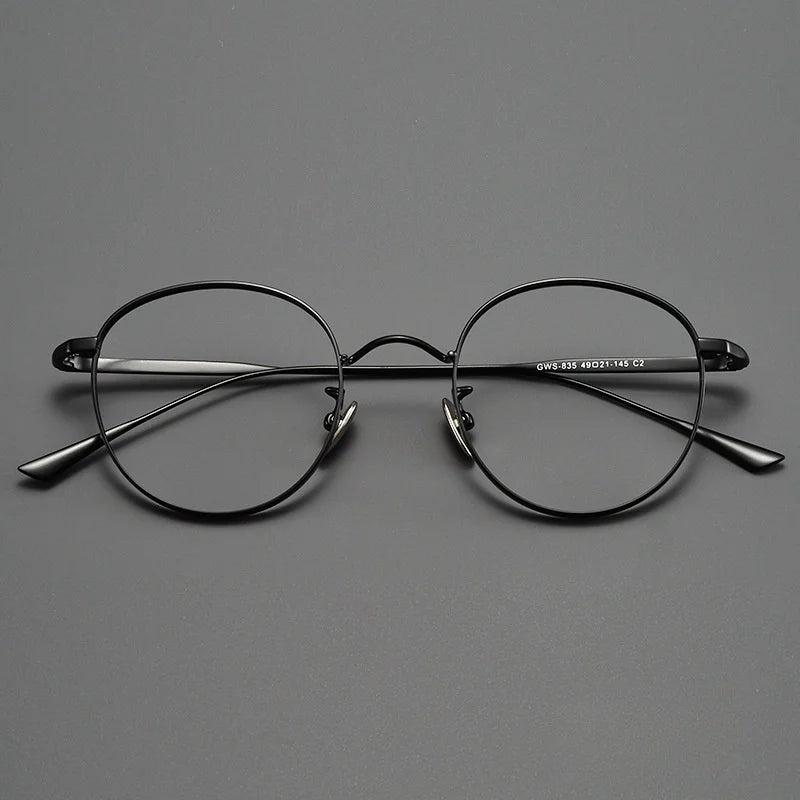Titanium Glasses Frame Retro Round Wide-rimmed Men's Glasses Frame Anti-blue Light Optical Prescription Women Glasses Frame 835