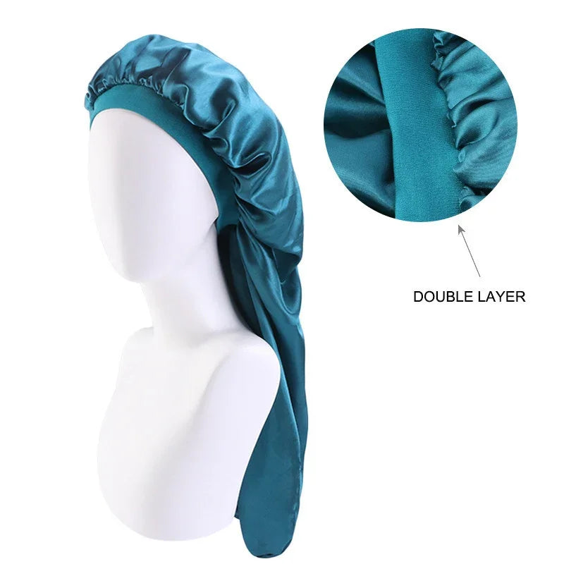 Unisex Elastic Bonnet Long Hair Sock Dreadlock Braids Cap Sleep Hats Head Wrap Turban Night Cap Hair Care Nightcap for Women Men