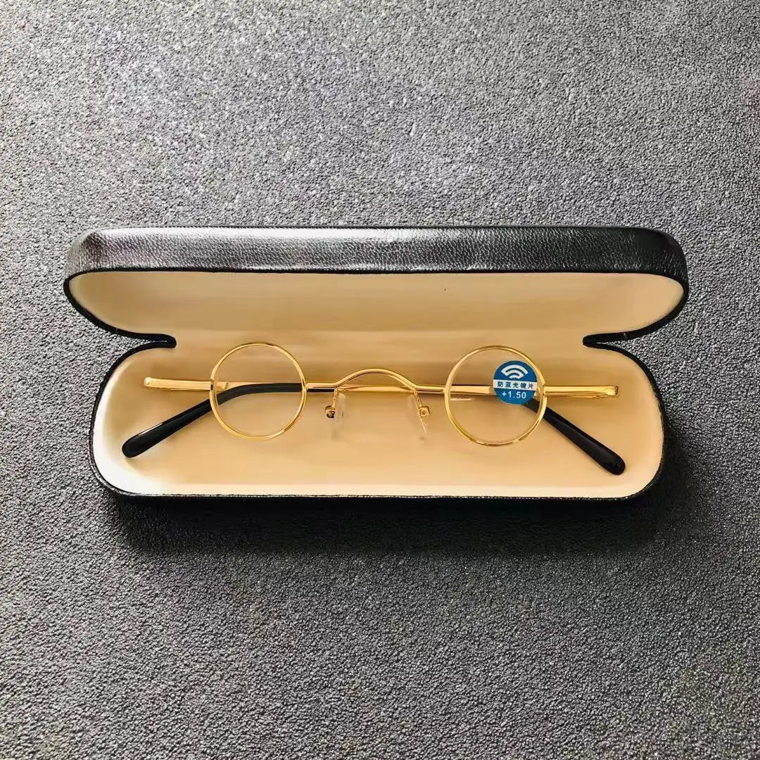 cubojue small round reading glasses +100 +150 +200 +250 +300 glass lens narrow nerd spectacles eyeglasses frames