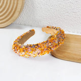 Women Headband Artificial Crystal Embellished Wide Band Headwear Elastic Anti-slip Luxury Fashion Ladies Hair Hoop Accessories 