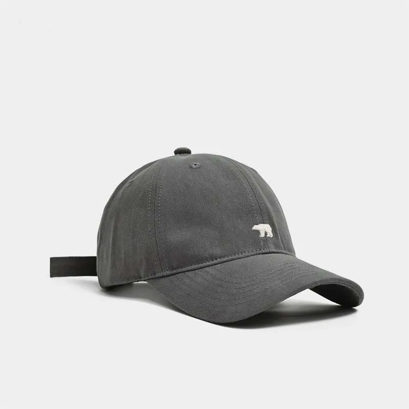 Outdoor Fashionable Unisex Retro Polar Bear Embroidered Baseball Cap New Style Versatile Big Head Circumference Duckbill cap