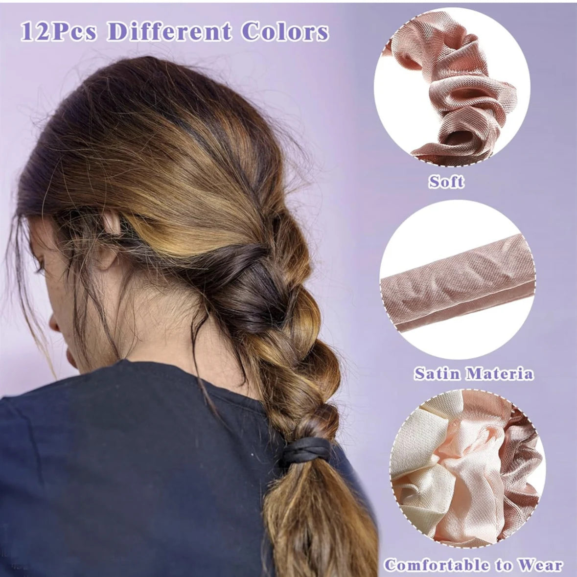 40PCS Silk-Like Women Elastic Hair Scrunchies For Women Hair Ties Rubber Band Hair Rope Accessories Wholesale