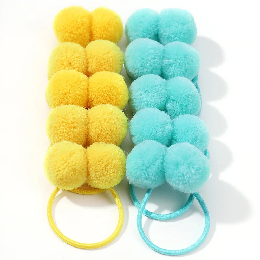 10Pcs/lot Grosgrain Ribbon Pigtail Hair Bows Elastic Hair Ties Hair Bands Holders Girls Baby Hair Accessories for Baby Infants