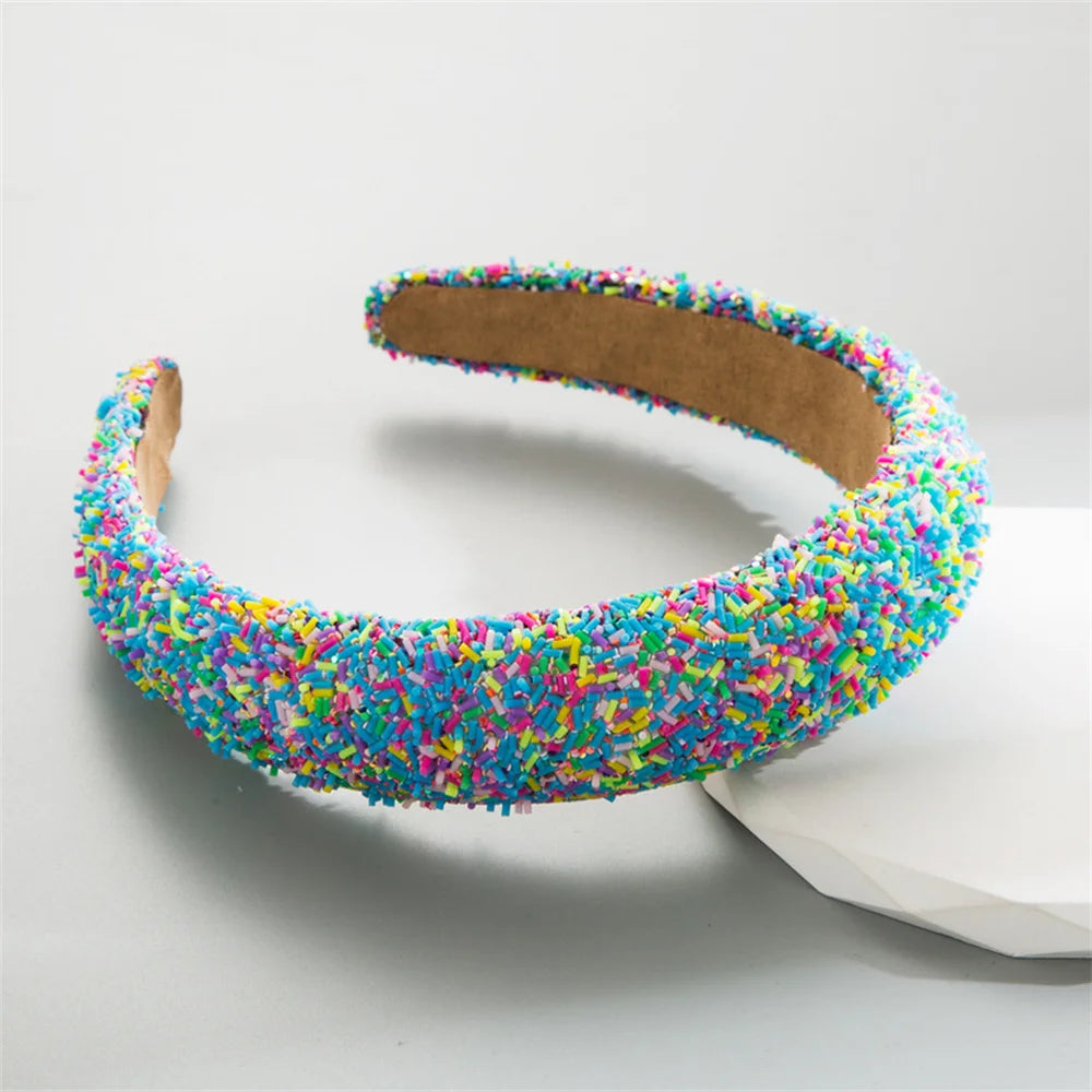 Sweet Donut Candy-Colored Wide Edge Headband for Girls Women Hairband Adult Fashion Hair Headwear Party Jewley Accessories