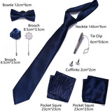 Holiday Gift Box Tie For Men Tie Handkerchief Pocket Squares Cufflink Set Necktie Box Man Dark Grey April Fool's Day