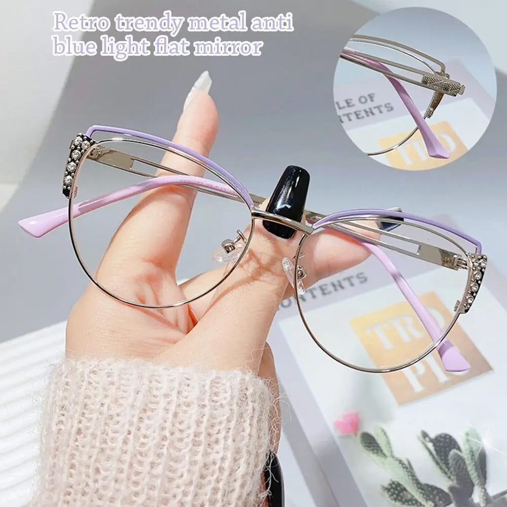 Blue Ray Blocking Anti-Blue Light Glasses Ultralight Metal Computer Goggles Eye Protection Square Eyeglasses Men Women