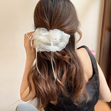 Lace Scrunchies Bowknot Ribbon Elastic Hair Bands Hair Rope Ties Hair Accessories Ponytail Holder Hair Ring INS Hair Accessories