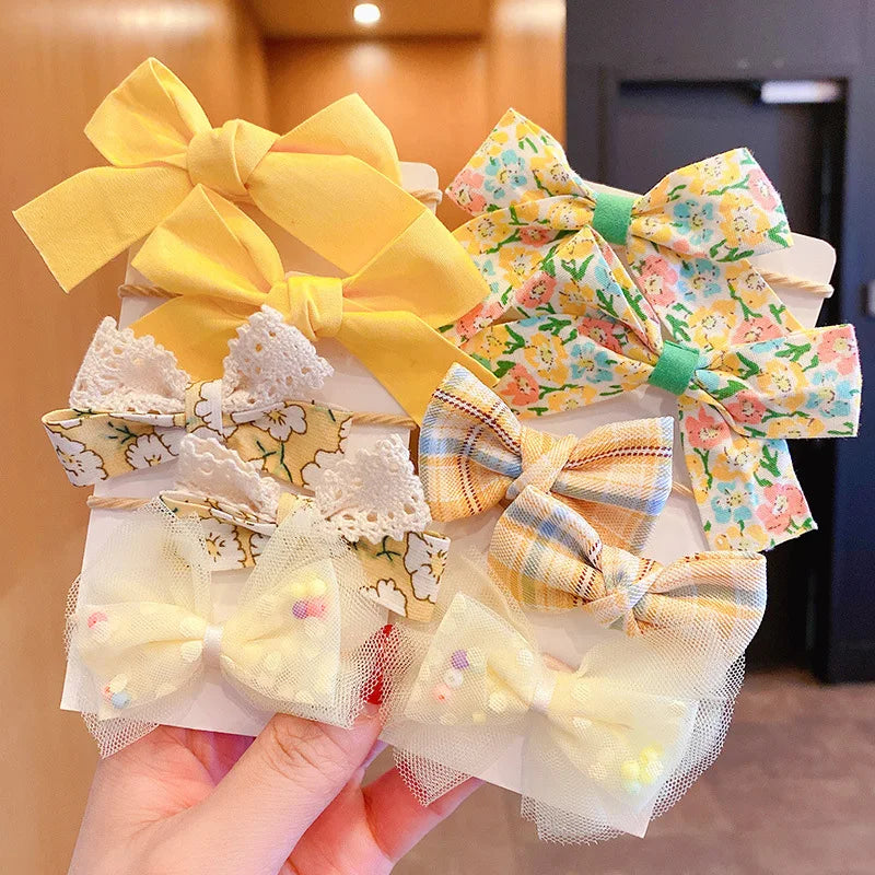 10pcs Hair Accessories Girls Scrunchies Aesthetic Lacos De Cabelo Infantil Bands Kids Headbands Bandes Bandeaux Elastiquec Cute