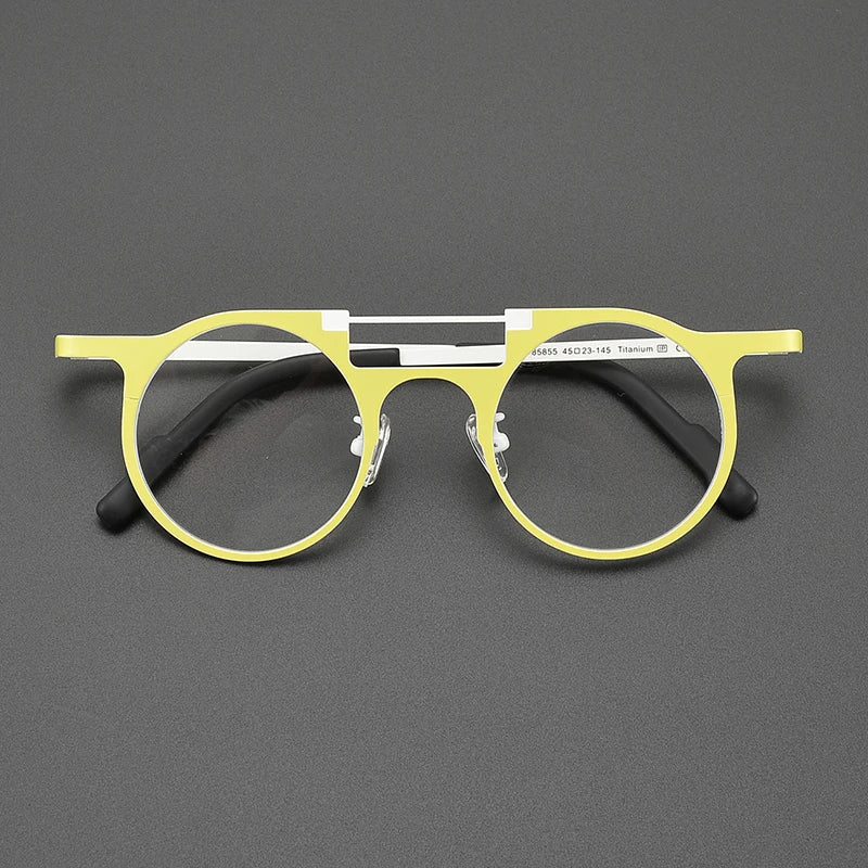 High-quality niche multi-color glasses frame literary fashion retro round ultra-light pure titanium hip hop trend optical glasse