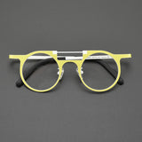 High-quality niche multi-color glasses frame literary fashion retro round ultra-light pure titanium hip hop trend optical glasse