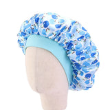 Kids Girls Sleep Cap Floral Print Hair Bonnet Satin Night Sleep Hat Turban Sleeping Hat Children Hair Care Bonnet Nightcap Caps