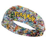 Pokemon Headbands Pikachu Stretch Wide edge Headbands Anime Childrens Sports Headbands Outdoor Running Anti Sweating Headbands