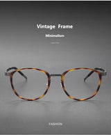 2023 Titanium Glasses Frame for Men Women Vintage Round Myopia Optical Eyewear Screwless Prescription Eyeglasses Frame Spectacle