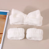 Wash Face Headbands For Women Coral Fleece Hair Bands Cuff Waterproof Bands Absorbent Wristbands Head Band Hair Accessories Set
