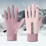 1Pair Winter Waterproof Windproof Non-slip Touch Screen Warm Gloves, For Outdoor Cycling, Driving, Skiing