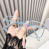 Anti Blue Light Blocking Glasses Oversized Square Reading Glasses for Women Men TR Frame High-definition Presbyopia Eyewear