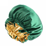 New Solid Elastic Double Layer Satin Bonnet Nightcap Women Night Sleep Hair Protection Hat Reversible Sleeping Hat Hair Care New