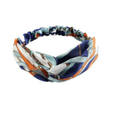 Fashion Headband Non Slip Bohemian Women Headwrap Vintage Cross Elastic Turban Headwear Print Yoga Hair Band Wide Hairband