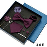 Tie Pocket Square Set Box Gift For Men Women Wedding Party Business Neck Tie Cufflinks Brooch Handky Solid Color Wholesale