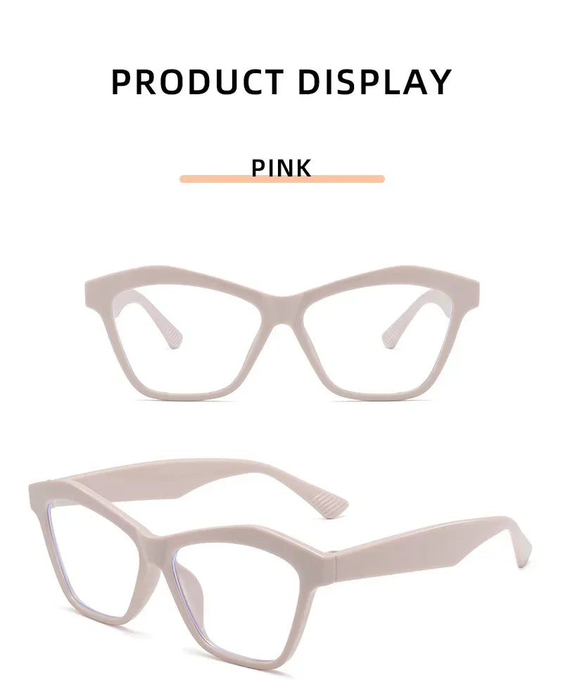 Retro Men Women Clear Lens Presbyopia Glasses Personalized Cat Eye Reading Glasses Blue Light Blocking Eye Protection Eyewear