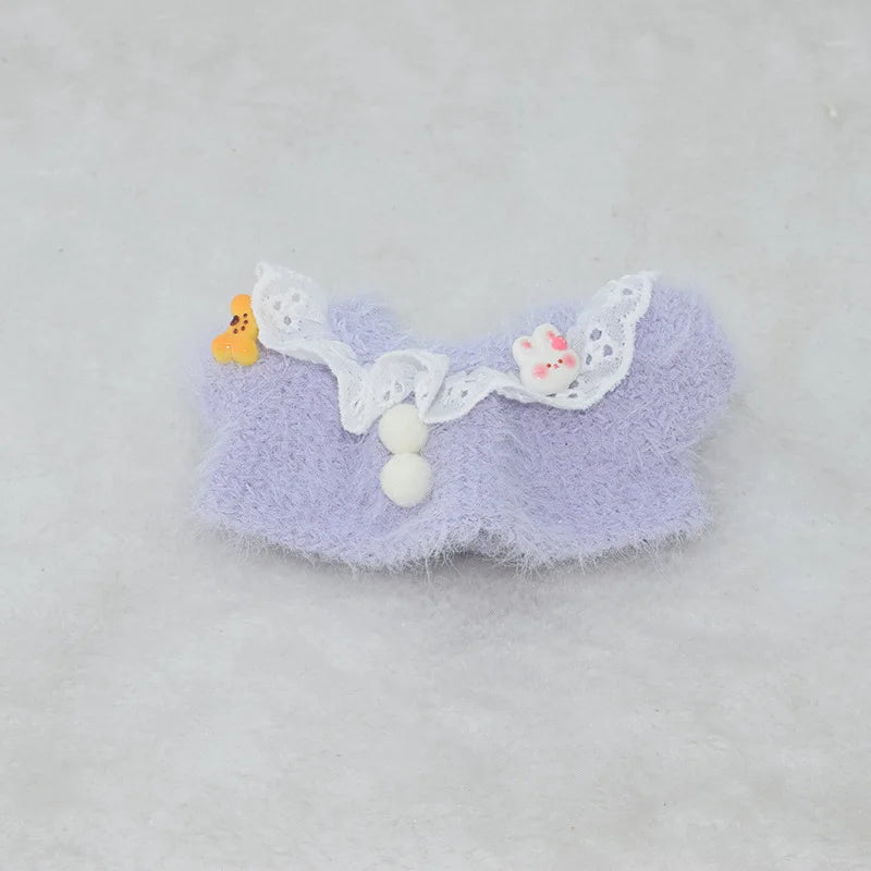 Mini Doll Clothes Winter Clothes Set One-piece Sweater Hat Scarf Clothing Gift Labubu Outfit Accessories For 17cm Labubu V1 V2