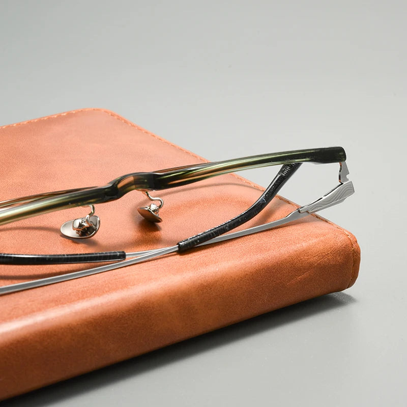 High Quality Luxury Glasses Ultra Light Pure Titanium Men's Eyeglass Frames High-Quality Acetate Prescription Eyeglass Frames