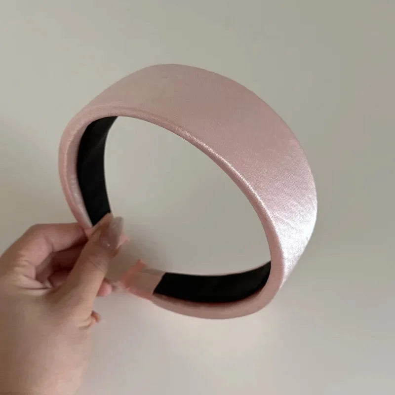 Korean Satin Wide Sponge Hairband Sweet Elegant Fashionable Versatile Professional Salon Hair Division And Fixing Hair Clip