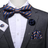 Hi-Tie Luxury Gold Silk Bow Ties for Men Fashion Men's Yellow Bowtie Handkerchief Cufflinks Brooch Set butterfly  Wedding Set