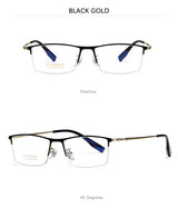 2023 New Titanium Half Frame Glasses Business Square Eyeglass Frames Myopia Hyperopia Prescription Eyeglasses Eyewear