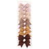 10Pcs/Set New Solid Ribbon Bowknot Hair Clips For Baby Girls Handmade Cute Bows Hairpin Barrettes Headwear Kids Hair Accessories
