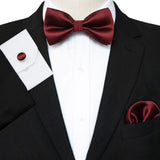 EASTEPIC Men's Bow Tie Sets Including Cufflinks and Handkerchieves Bow Ties with Adjustable Straps for Formal Occasions