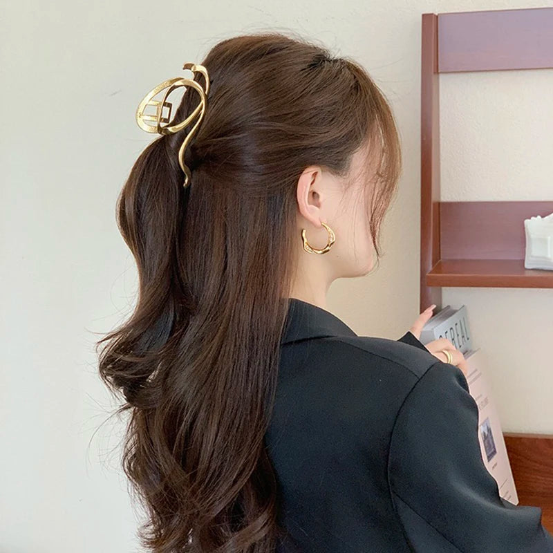 Woman Silver/Gold Irregular Hairpins Punk Style Metal Hair Claws Barrettes Women Hair Accessories Ponytail Hair Clips Headwear