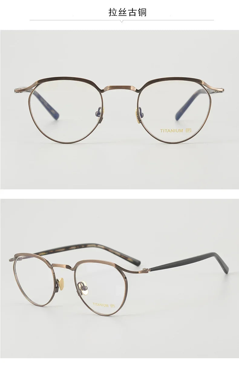 Top Quality Acetate Titanium Optical Glasses Frame Luxury Vintage Computer Eyeglasses Designer Ultra-Light  Eyewear