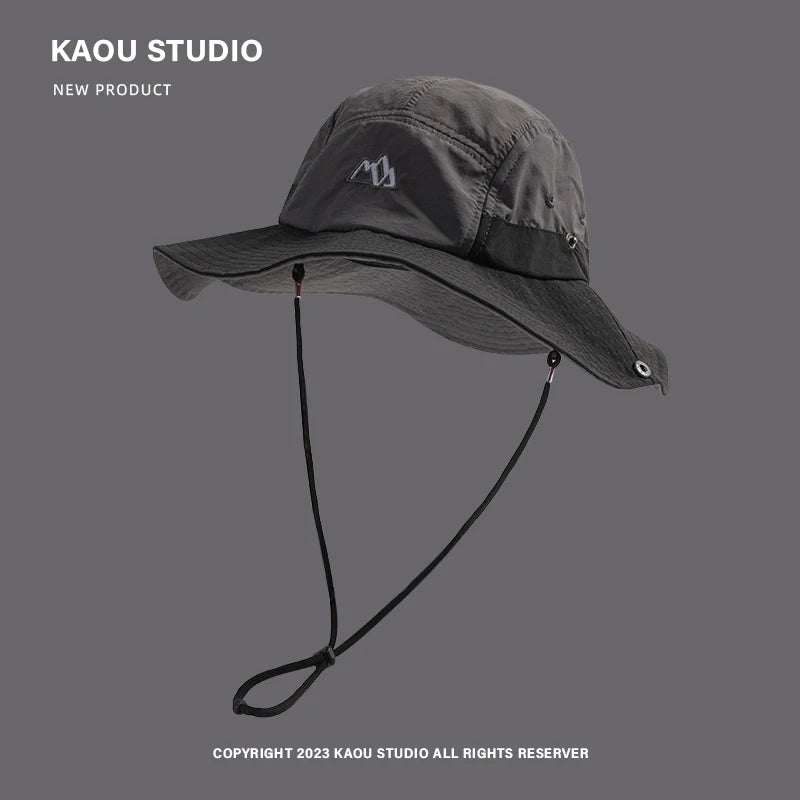 New Japanese Color Matching Bucket Hats Women Summer Outdoor Quick-drying Breathable Mountaineering Sun Protection Men's Caps