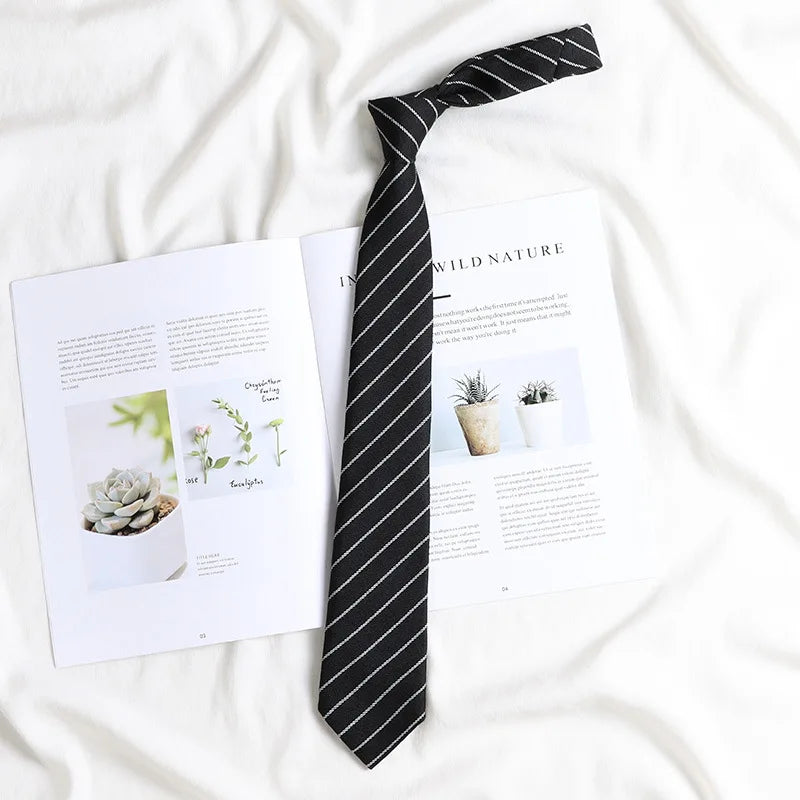 Korean style elegant Ties for men gifts Top clothes accessories Wedding  Black Gray Striped JK Ladies Collar Slim Neck Bow tie