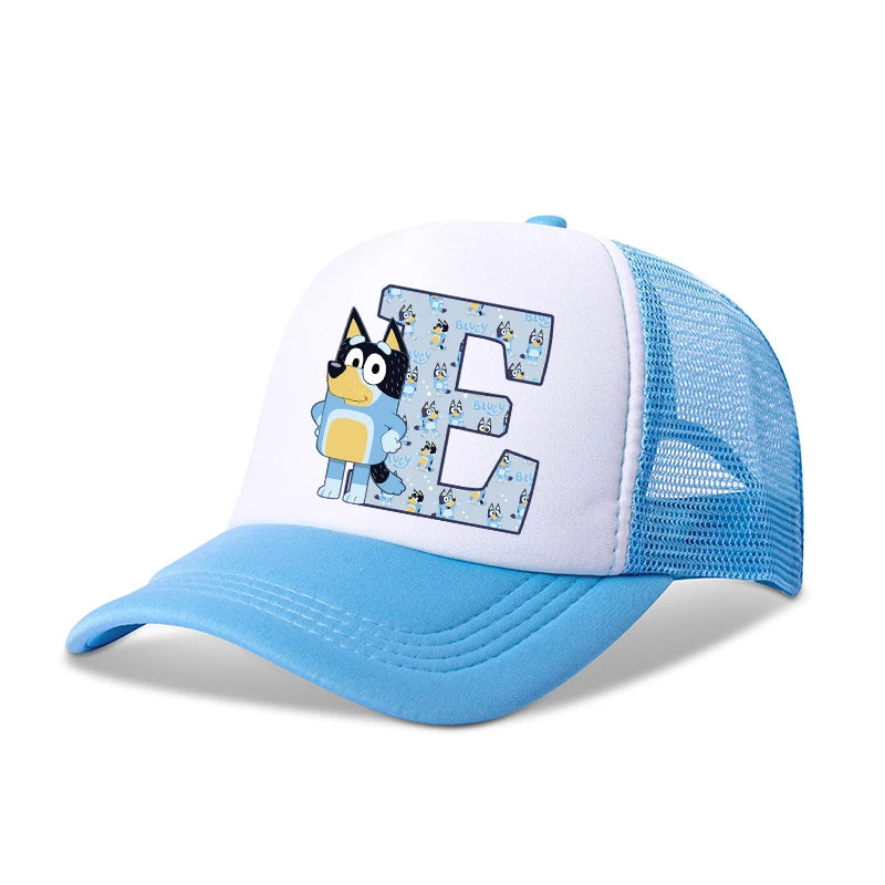 Blueyi Bingo Kids Baseball Cap Cartoon A-Z Letter Print Sun Hat Boys Summer Casual Caps Kawaii Adjustable Peaked Hats Child Gift
