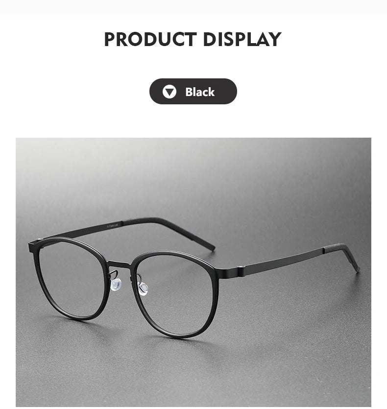 2023 Titanium Glasses Frame for Men Women Vintage Round Myopia Optical Eyewear Screwless Prescription Eyeglasses Frame Spectacle