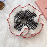 Women Lace Hair Scrunchies Girls Elastic Hair Bands Ponytail Holders Tie Hair Hoop Large Plaid Scrunchy Rubber Bands Headwear